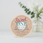 Schattig lief eentje donut Kinder eerste verjaarda Kaart (Staand voorkant)