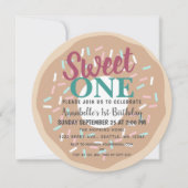 Schattig lief eentje donut Kinder eerste verjaarda Kaart (Voorkant)