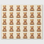 Schattig lief klein bruin beer met stropdas cadeaupapier (Vlak)