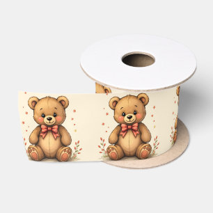 Schattig lief klein bruin beer met stropdas satijnen lint