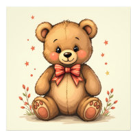 Schattig lief klein bruin beren met stropdas