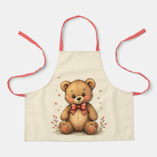 Schattig lief klein bruin beren met stropdas schort