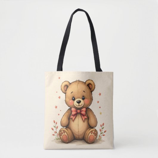 Schattig lief klein bruin beren met stropdas tote bag (Voorkant)
