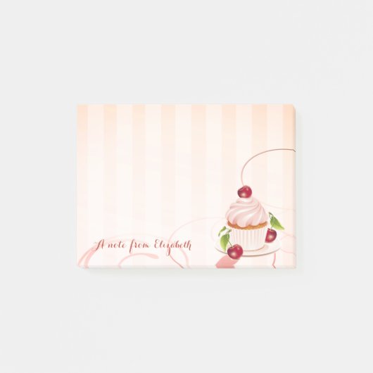 Schattig Lief Stijlvol Meisjesachtig , Cupcake Post-it® Notes (Voorkant)