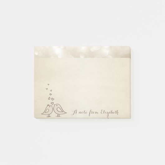 Schattig Lief Stijlvol , Vogels Verliefd Post-it® Notes (Voorkant)