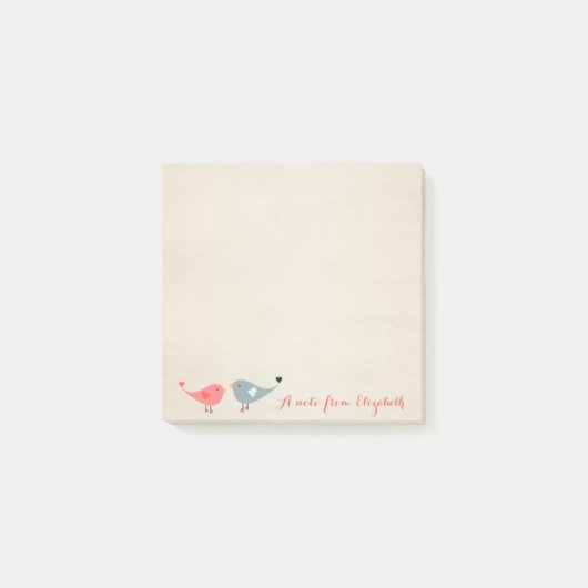 Schattig Lief Stijlvol , Vogels Verliefd Post-it® Notes (Voorkant)