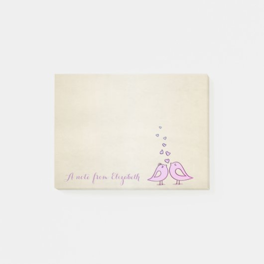 Schattig Lief Stijlvol , Vogels Verliefd Post-it® Notes (Voorkant)