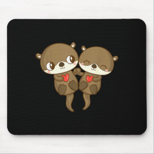 Schattig liefde Otter Koppel Valentijnsdag Mannen Muismat