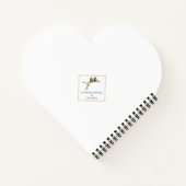 schattig liefde vogels kersenbloesem boom hart wit notitieboek (Achterkant)