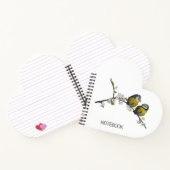 schattig liefde vogels kersenbloesem boom hart wit notitieboek (Binnen)