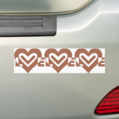 Schattig liefdesgrafisch chocoladebruin bumpersticker (Op auto)