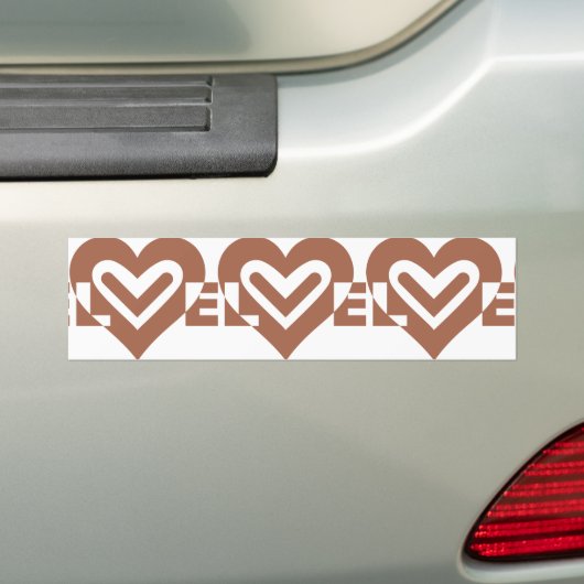 Schattig liefdesgrafisch chocoladebruin bumpersticker (Op auto)