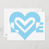 Schattig liefdesgrafisch ontwerp in het blauw briefkaart (Voorkant / Achterkant)