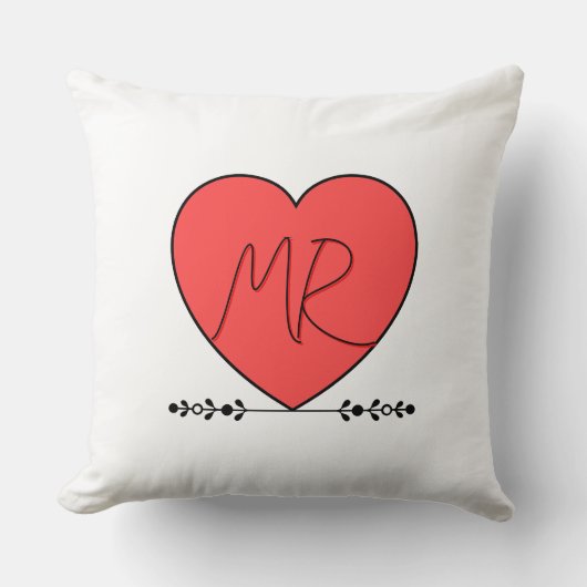Schattig liefdeskoppel meneer & mevrouw kussen (Voorkant)