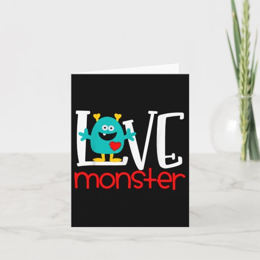 Schattig Liefdesmonster Valentijn Kaart (Voorkant)
