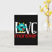 Schattig Liefdesmonster Valentijn Kaart (Gele Bloem)