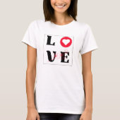 schattig liefdesrood hart en botanisch t-shirt (Voorkant)