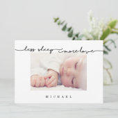 SCHATTIG | Liefdevolle geboortekaartje · Quote Aankondiging (Staand voorkant)