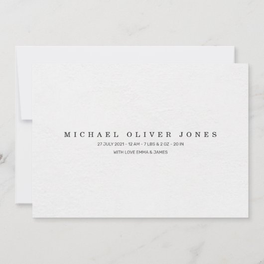 SCHATTIG | Liefdevolle geboortekaartje · Quote Aankondiging (Achterkant)