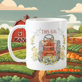 schattig liefhebbende tractor toevoegen tekst koffiemok