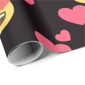 schattig liefje houdt van kussen op lippen cadeaupapier (Rol Hoek)