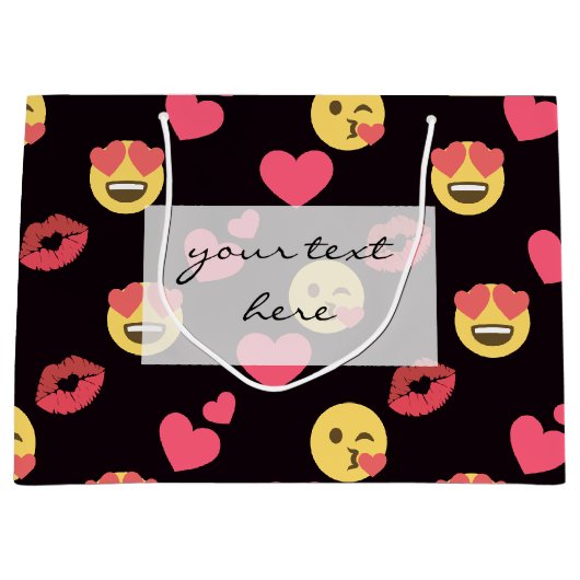 schattig liefje houdt van kussen op lippen groot cadeauzakje (Voorkant)