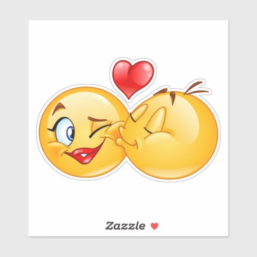 schattig liefje - liefde - kus sticker (Vel)