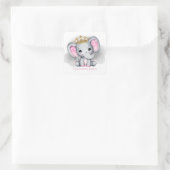 schattig, liefje, olifant Princess Vierkante Sticker (Tas)