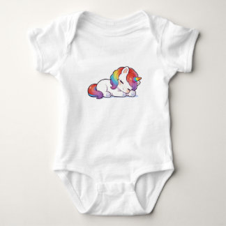 Schattig Liegende Slaande Regenboog Eenhoorn Kawai Romper
