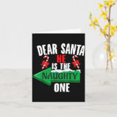 Schattig lieve kerstman hij is de stoute koppelaar kaart (Gele Bloem)