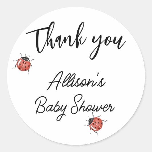 Schattig lieveheersbeestje Baby shower Ronde Sticker (Voorkant)