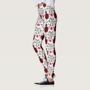 Schattig Lieveheersbeestje Bloemige Naadloos Patro Leggings