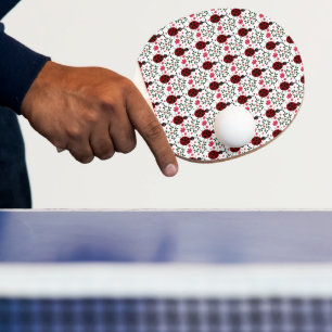 Schattig Lieveheersbeestje Bloemige Naadloos Patro Tafeltennisbatje