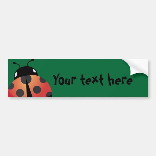Schattig Lieveheersbeestje Bumpersticker (Voorkant)