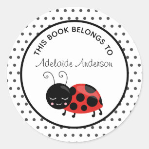 Schattig Lieveheersbeestje Dit Boek Is Van Geperso Ronde Sticker