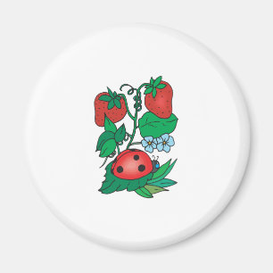 schattig lieveheersbeestje en aardbeien magneet