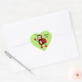 Schattig lieveheersbeestje en hart op groen dank u hart sticker (Envelop)