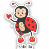 Schattig lieveheersbeestje en hart sticker (Voorkant)
