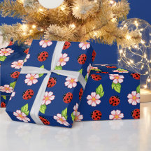 Schattig lieveheersbeestje en madeliefjespatroon i