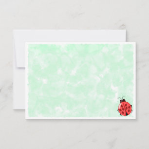 Schattig Lieveheersbeestje Groen Waterverf Achterg Notitiekaartje