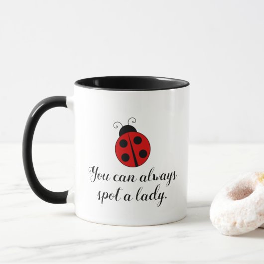 Schattig Lieveheersbeestje Je Kunt Altijd een Dame Mok (Met donut)