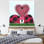 Schattig Lieveheersbeestje Koppel Canvas Afdruk (Insitu (Slaapkamer))