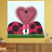 Schattig Lieveheersbeestje Koppel Canvas Afdruk (Insitu (Woonkamer))