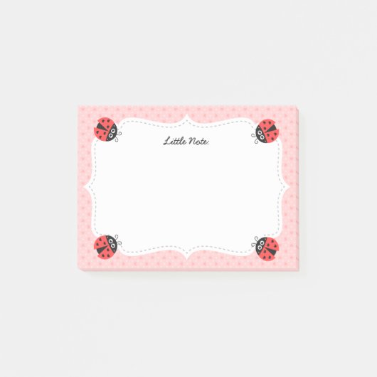 Schattig Lieveheersbeestje met Hartjes voor Meisje Post-it® Notes (Voorkant)