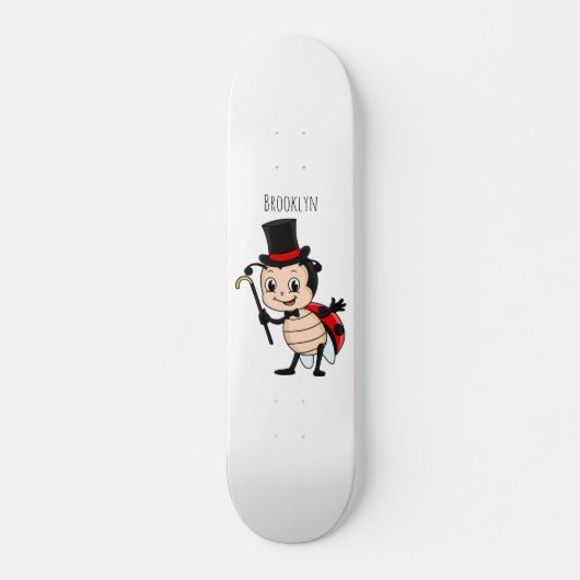 Schattig lieveheersbeestje met hoed en stropdas ca persoonlijk skateboard (Voorkant)