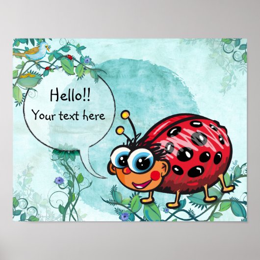 Schattig Lieveheersbeestje Poster (Voorkant)