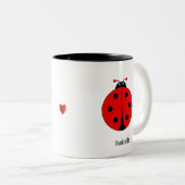 Schattig Lieveheersbeestje Tweekleurige Koffiemok (Voorkant rechts)