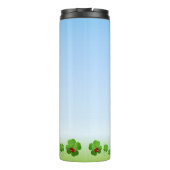 Schattig lieveheersbeestje, vier-blad klavers op l thermosbeker (Achterkant)