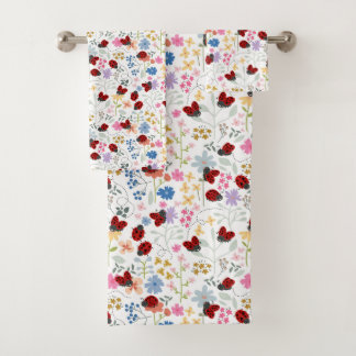 Schattig Lieveheersbeestje Wilde Bloemen Wispeltur Bad Handdoek