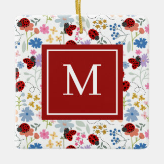 Schattig Lieveheersbeestje Wilde Bloemen Wizige Bl Keramisch Ornament